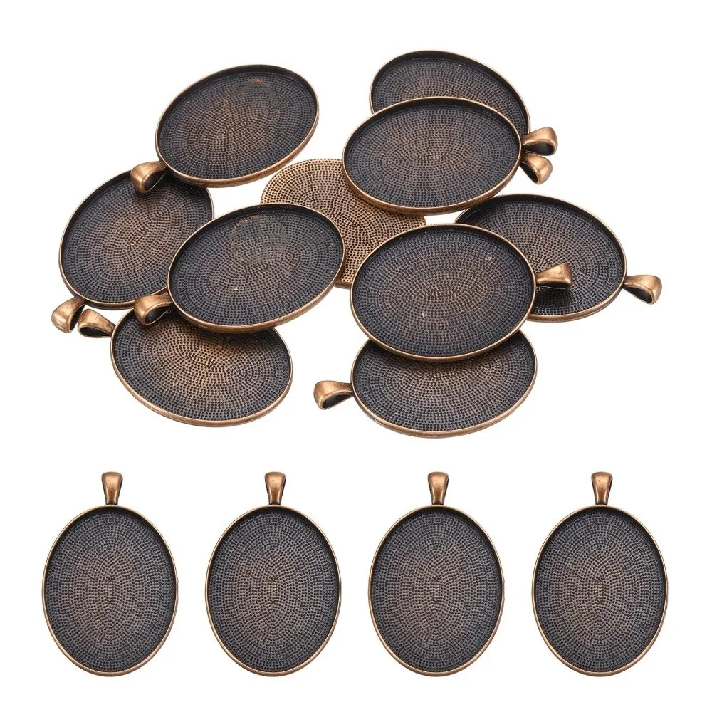 

10Pcs New Oval Pendant Trays Crafts Simple Jewelry Findings Necklace Makin Bracelet Charm DIY Jewelry Making Jewelry Accessory