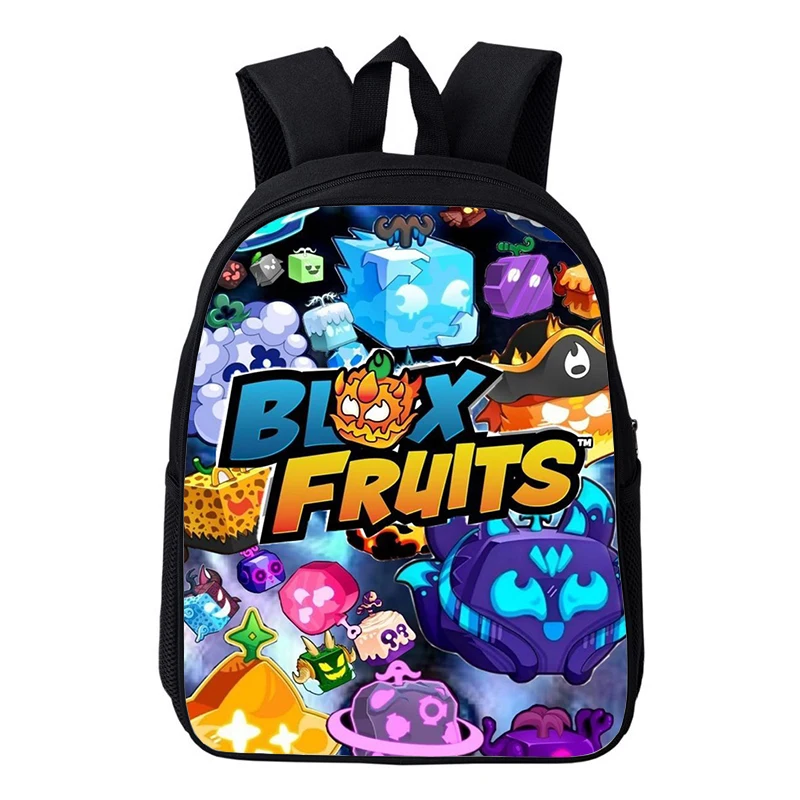 

12inch Hot Game Blox Fruits Backpack Funny Cartoon Children School Bags Fashion Kindergarten Book Bag Boys Girl Rucksack Mochila