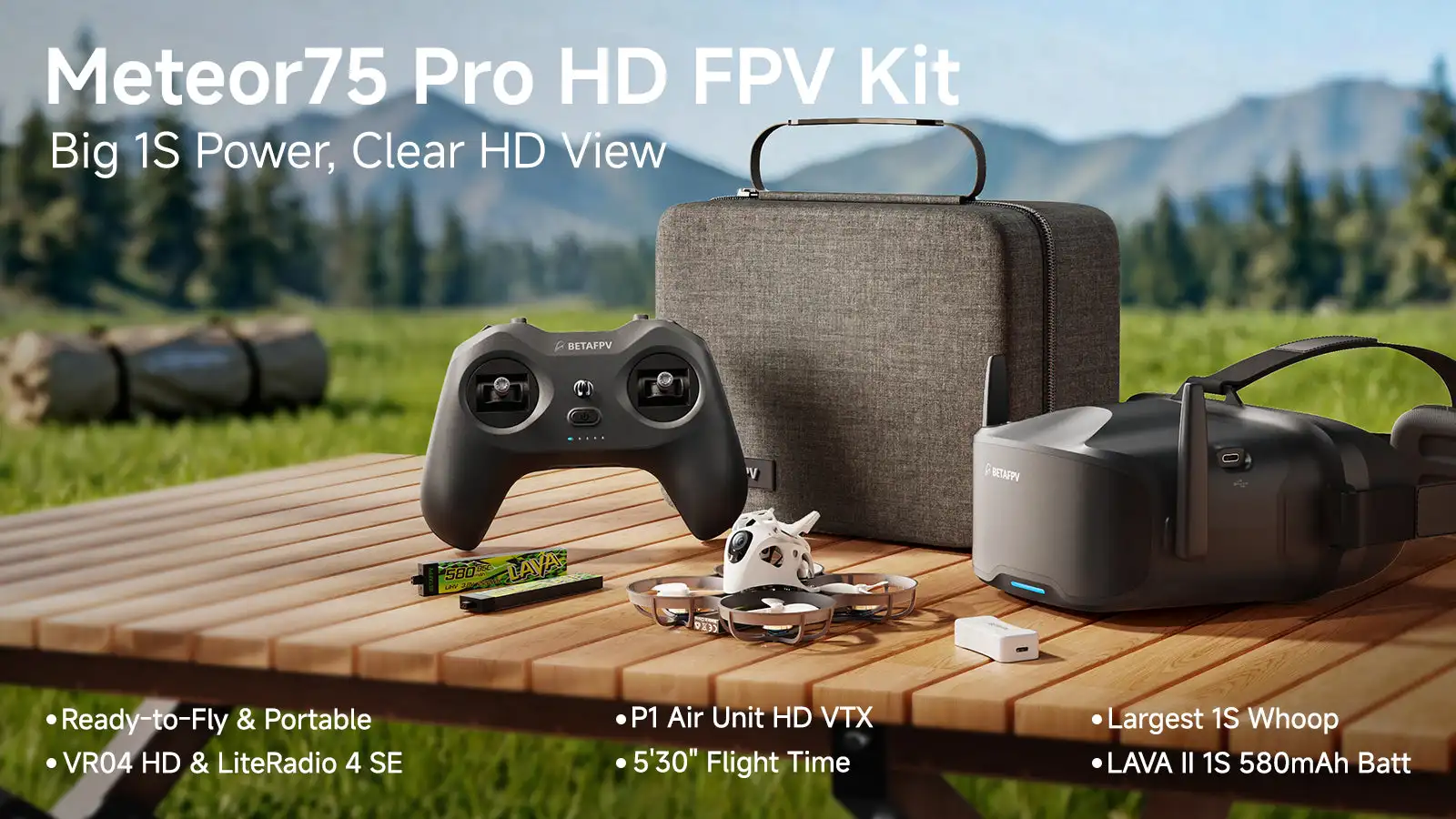 Meteor75 Pro HD FPV Kit - big 1s power, clear HD view