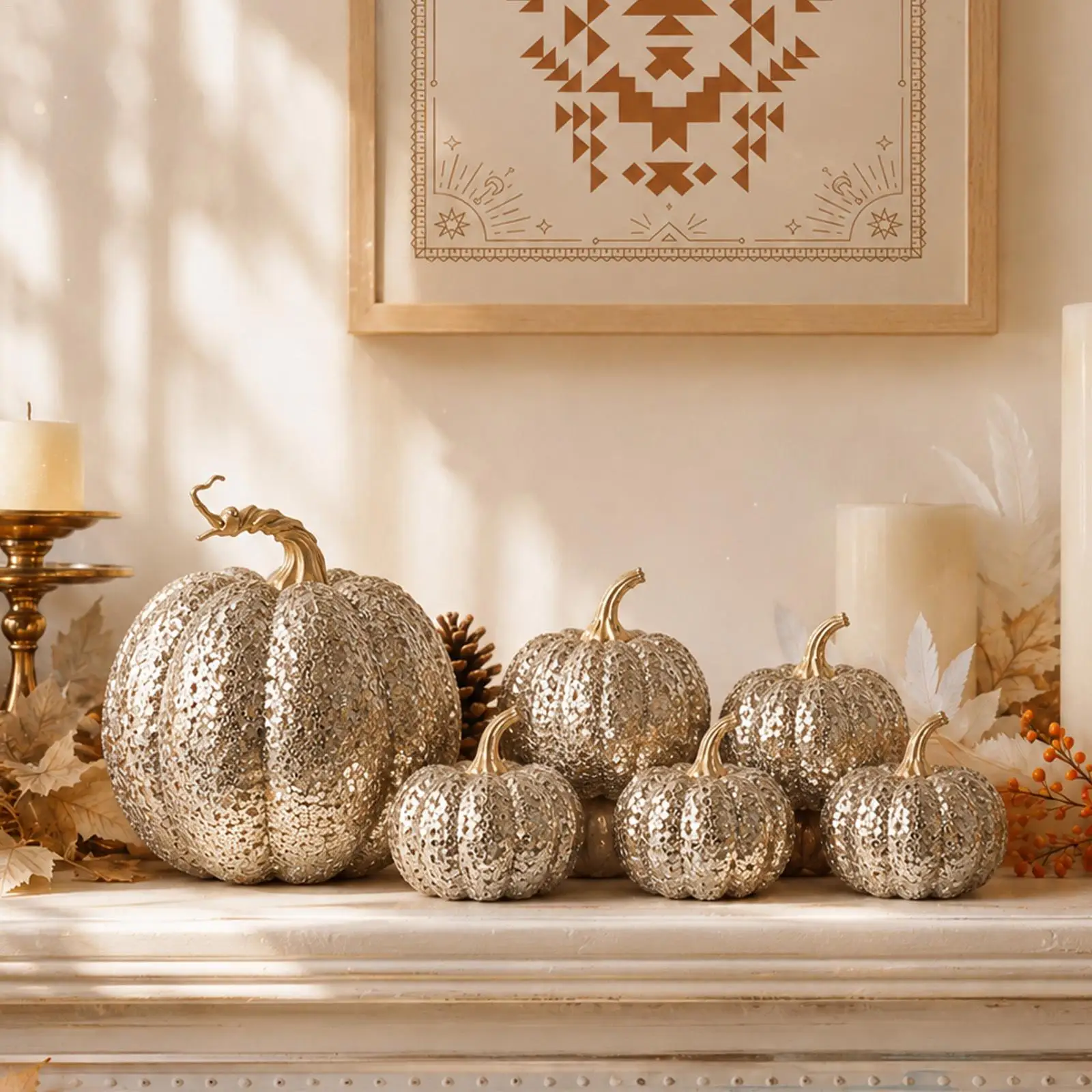 Foam Pumpkins 4 Pieces Realistic Glitter Foam Autumn Vegetable Autumn Pumpkins For Harvest Thanksgiving Halloween Party Wedding