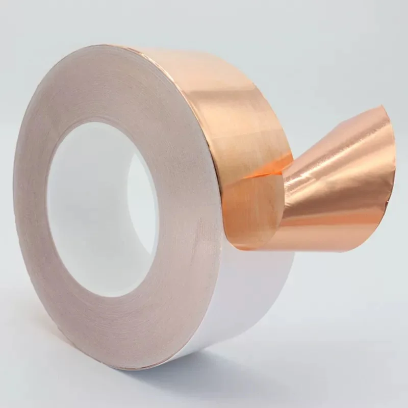 شريط رقائق النحاس ذاتي اللصق من النحاس النقي، شريط موصل من جانب واحد، إشعاع الحرارة، حماية إشارة درجة الحرارة العالية