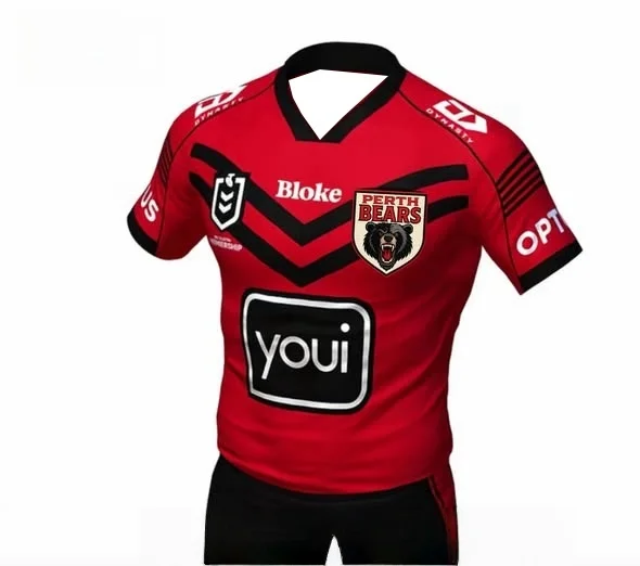 2026 Neues Perth Bears Dynasty NRL Rugby-Trikot für Herren ist übergroß und locker geschnitten, geeignet für den täglichen Gebrauch und das Training. – Detail 4