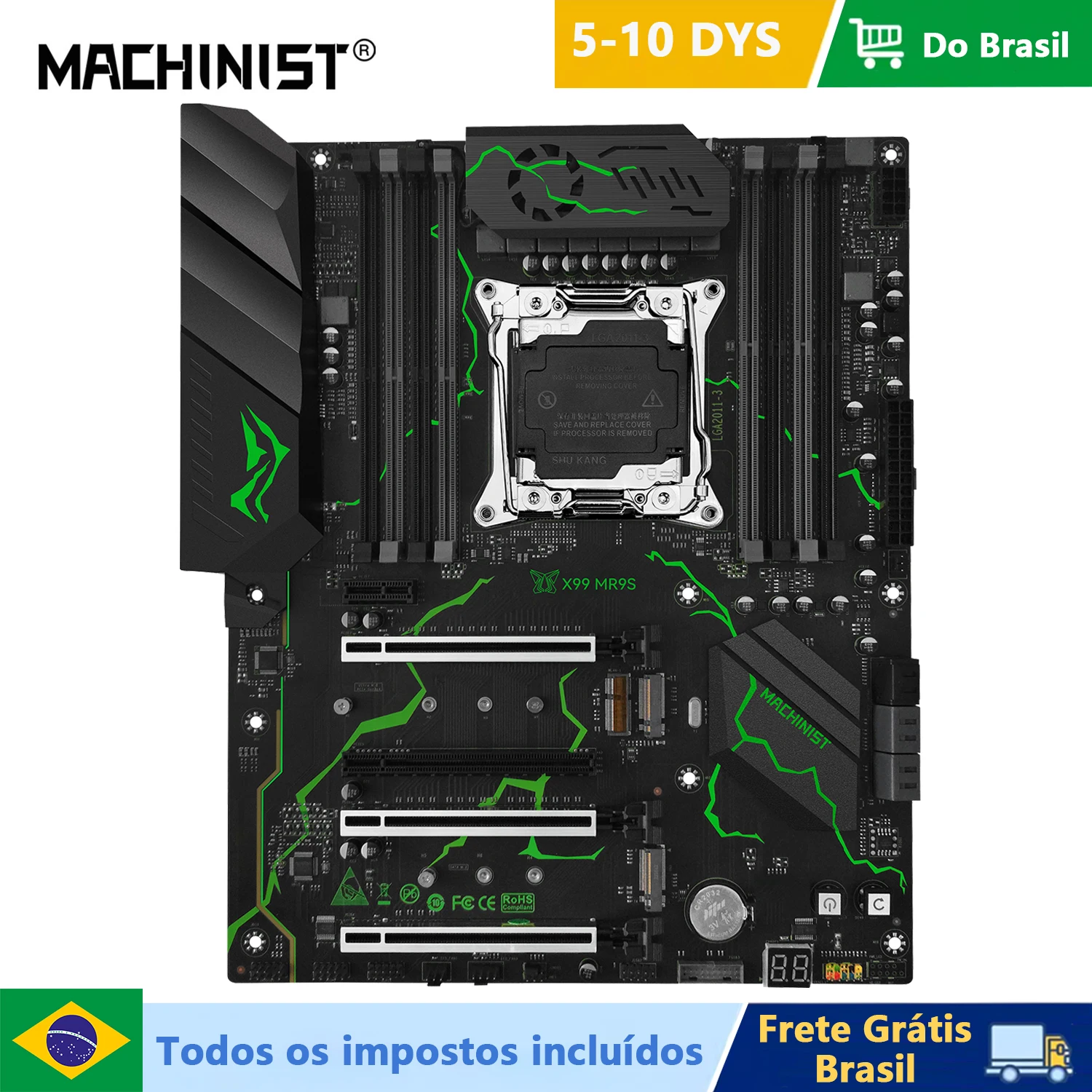 

Материнская плата MACHINIST MR9S X99 ATX с поддержкой LGA 2011-3 E5 V3/V4, процессор DDR4, оперативная память, четырехканальная память NVME M.2 USB3.0