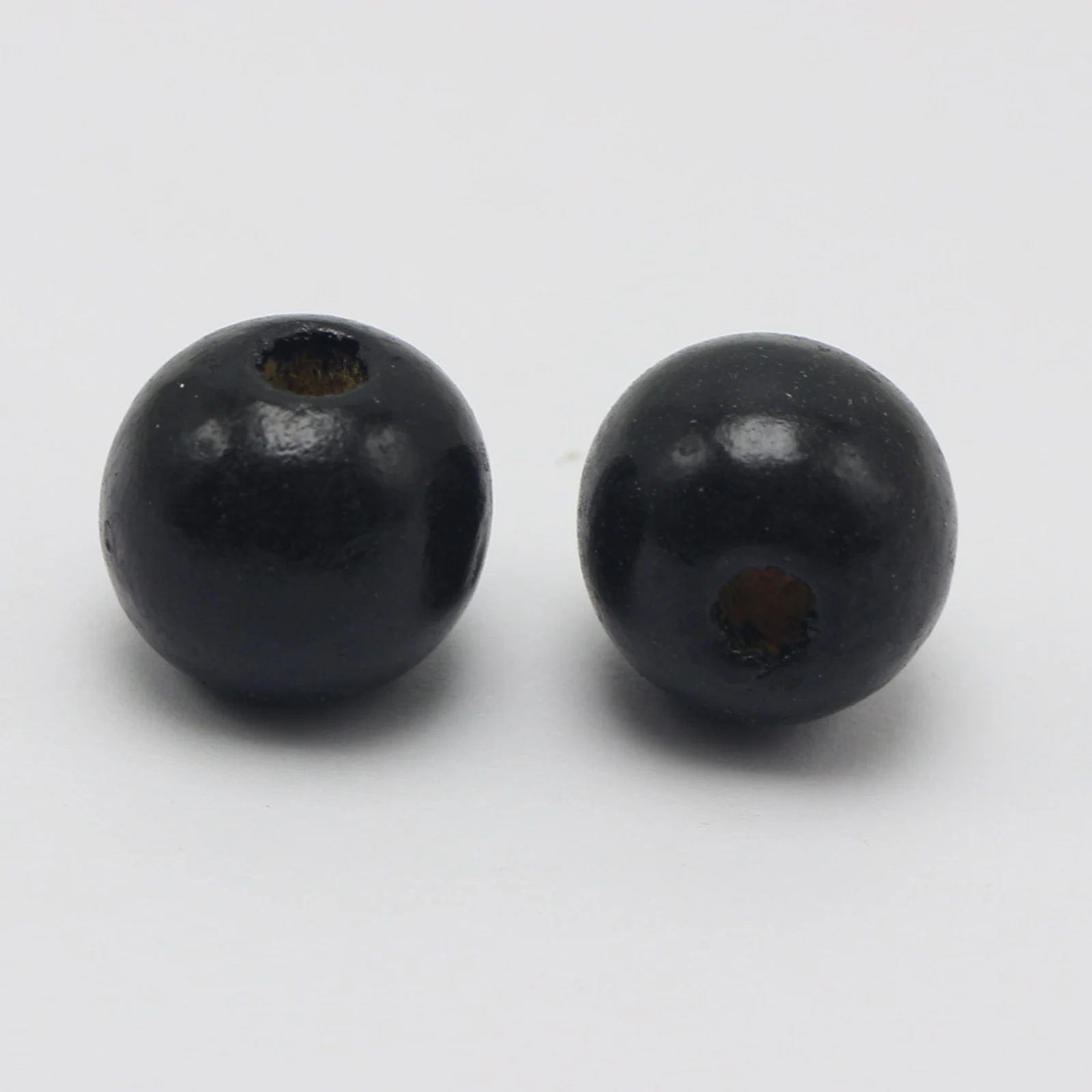 25 Black Round Wood Beads 20mm Large Wooden Beads