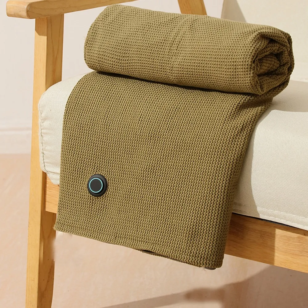 高品質ウェアラブルusb電気加熱ブランケット3段階温度調節可能洗濯可能暖かいショールポータブル加熱ラップブランケット家庭用