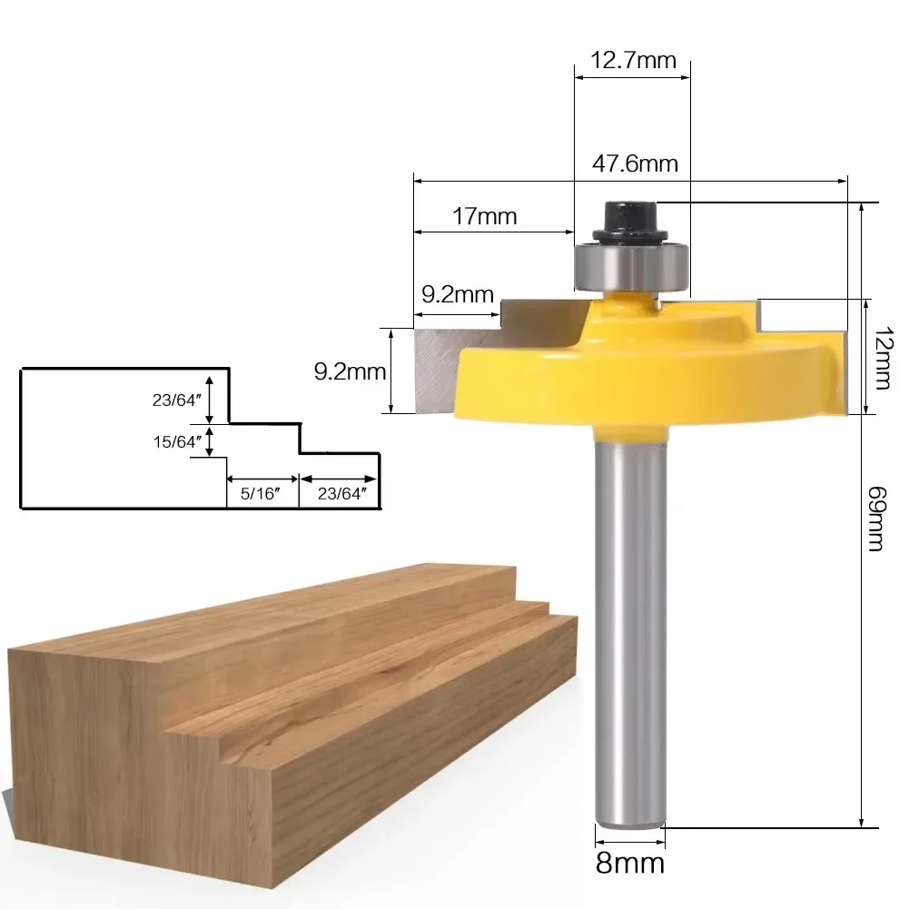 1PC 8MM Shank Milling Cutter Wood Carving Picture Frame Molding Router Bit Large Trimming Wood Milling Cutter For Woodworking