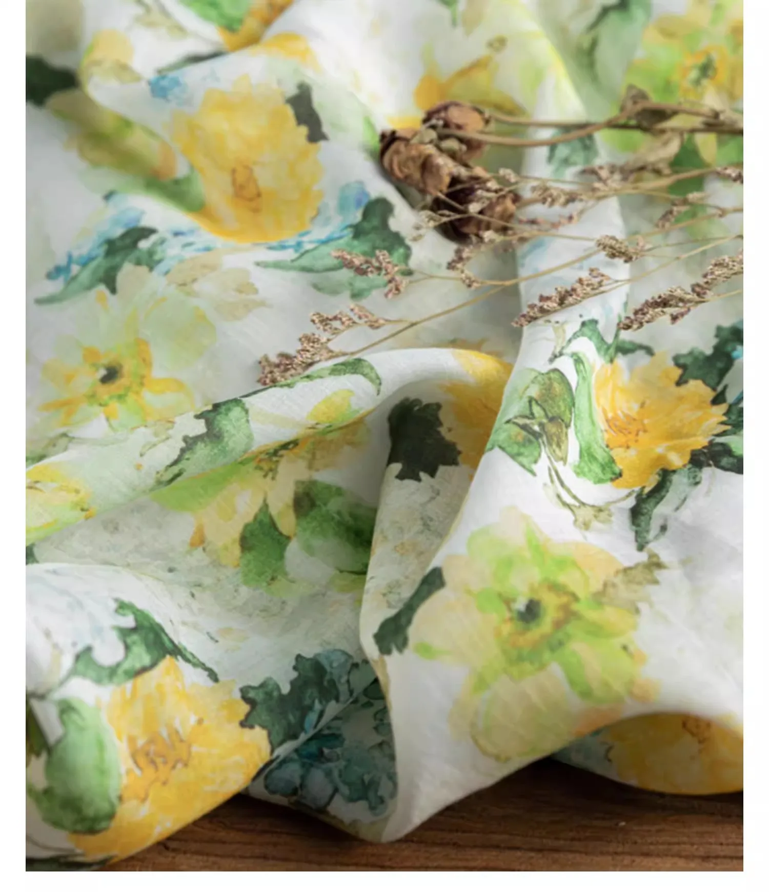 

1yard new ramie tela Unique Castle Garden print fabrics for clothing Shirt skirt cheongsam fabric