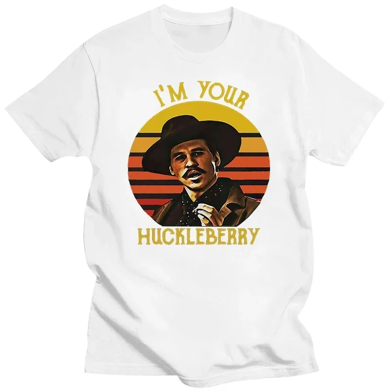 Doc Holliday Tombstone IM Your Huckleberry Vintage Men'S T Shirt Cotton Black Slim Fit Tee Shirt 2024 new arrival fashion summer