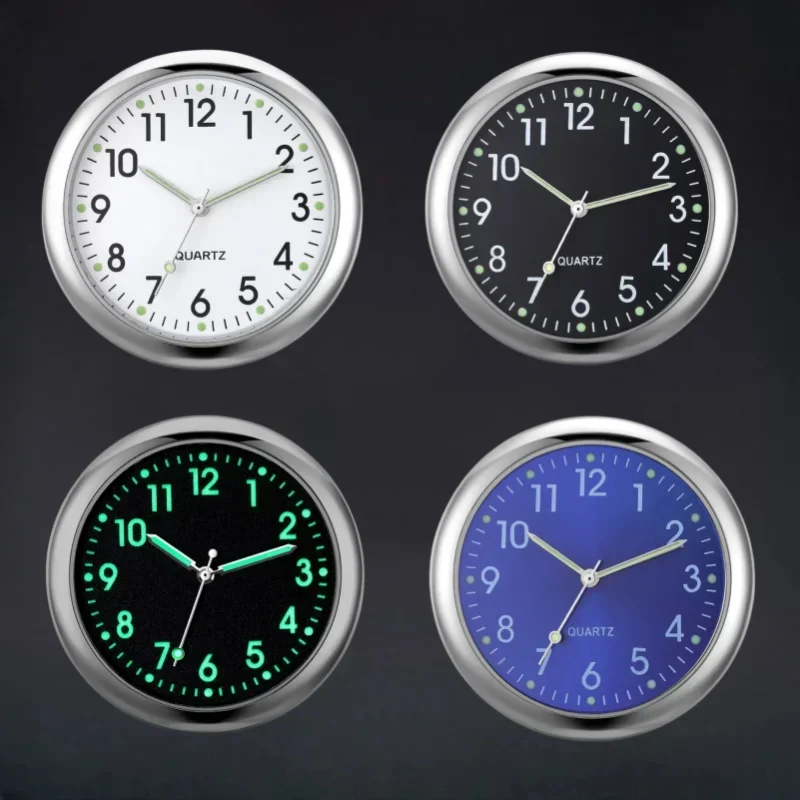 Mini Luminous Car Dashboard Clock Digital Watch Universal Quartz Stick on Auto Ornament for Car Electronics Accessories image 2