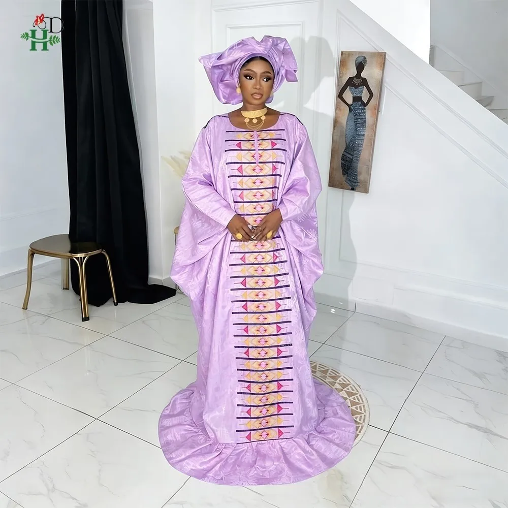 

H&D 2026 African dresses for woman Kaftan Dress Embroidery Bazin Riche Wedding Party Djellaba Plus Size Muslim Gown Turkey Dress