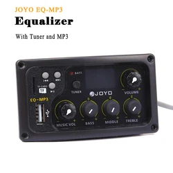 JOYO EQ-MP3 Acoustic Guitar Equalizer 3-band EQ Pickup with MP3 and Tuner Function LCD Display Bass Middle Treble Volune Adjust