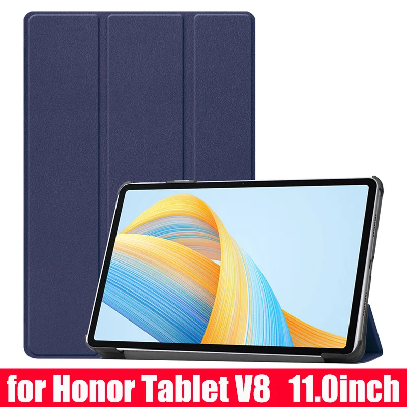 for Honor V8 Tablet PC 11.0inch Foldable Leather Stand Hard Shell Auto Sleep/Wake Cover Case