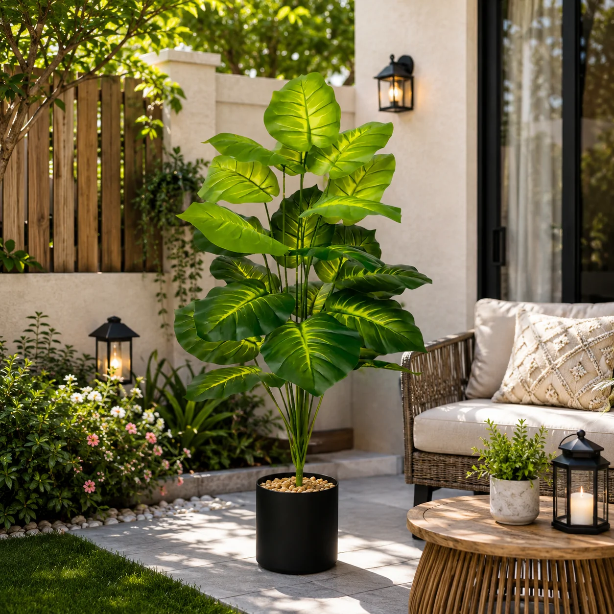85cm Artificial Pothos Plants Tree with Black Pot Fake Plant for Home Living Room Office Entrance Door Outdoor Balcony Decor view 2