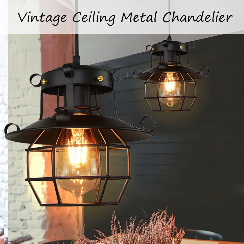 Imagem -03 - Vintage Loft Metal Pendant Lights Lâmpada Industrial Luminárias Suspensas Lâmpadas Retro Nórdicas Home Kitchen e Bar Decor