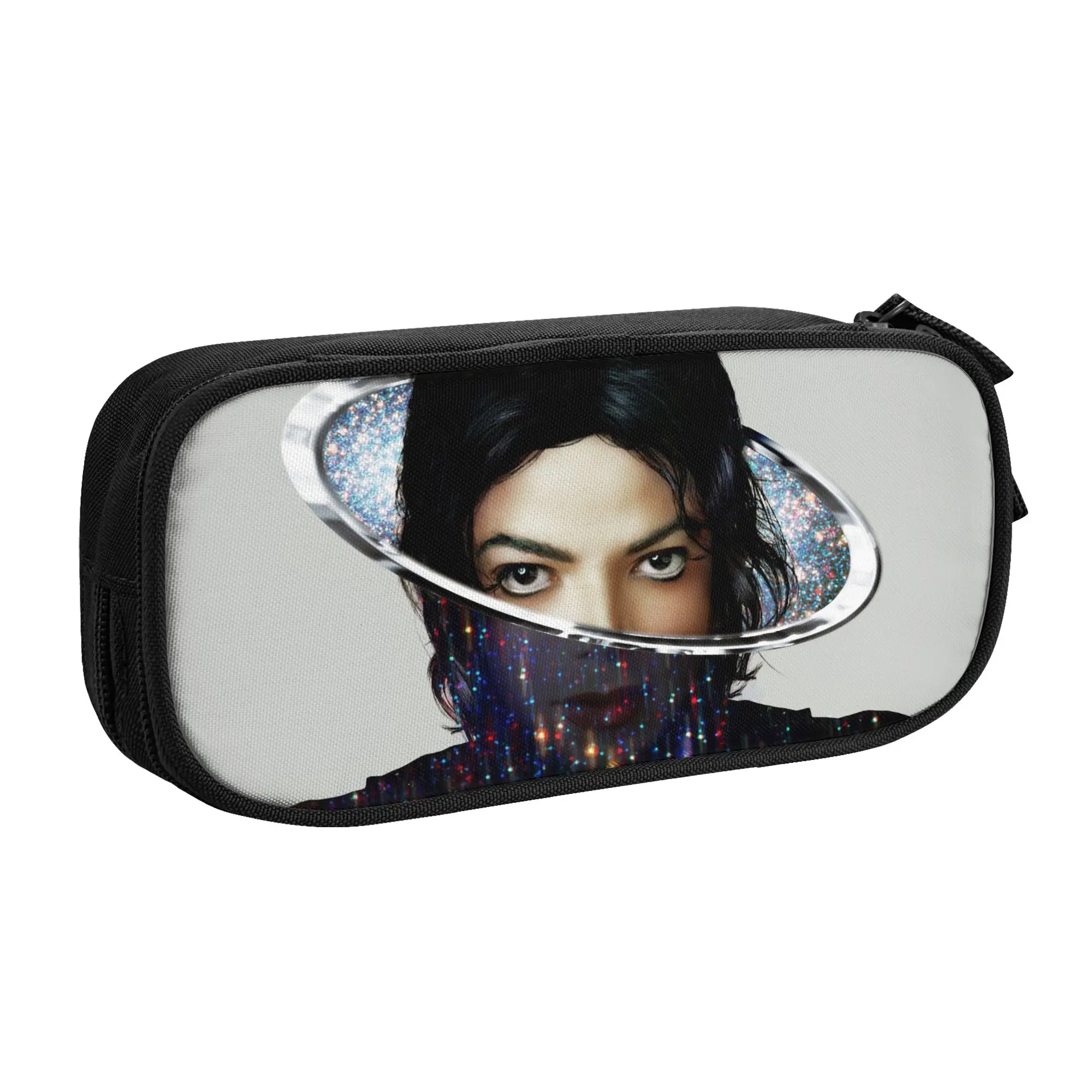 Michael Jackson Federmäppchen, kreativer MJJ Pop-Musik-Sänger-Stifthalter, Tasche für Schüler, große Schulsachen, Kosmetik-Federmäppchen