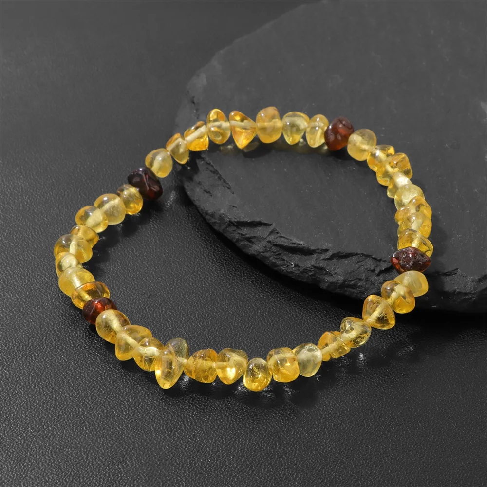 Irregular Amber Bracelet for Unisex Genuine Plant Bead 100% Genuine Natural Mineral Stone Medical Healing Jewelry Gift Wholesale view 2