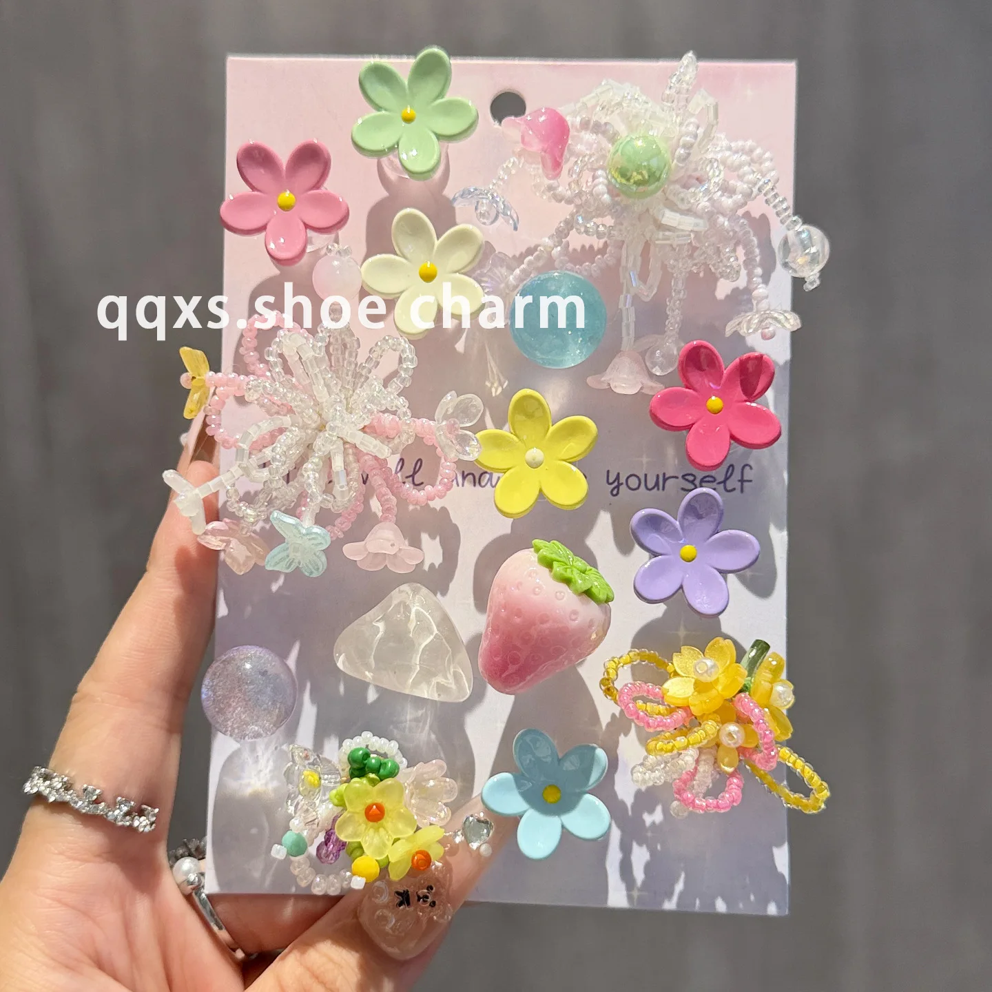 Cute Strawberry Dopamine Series Shoe Charms Set for Clogs Accessories DIY Slides Sandals Garden Shoe Buckles Decor
