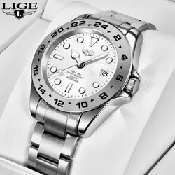 LIGE Man Wrist Watches for Men Stainless Steel Luxury Mens Watch Business Waterproof Date Clock Male Watches Relogios Masculinos