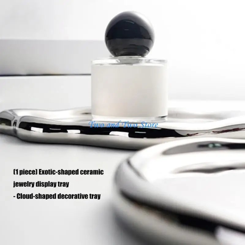 

HX6F Set of 2 Elegant Porcelain Decorative Plates Suitable for Accessories Presentation and Room Styling Artistic Design