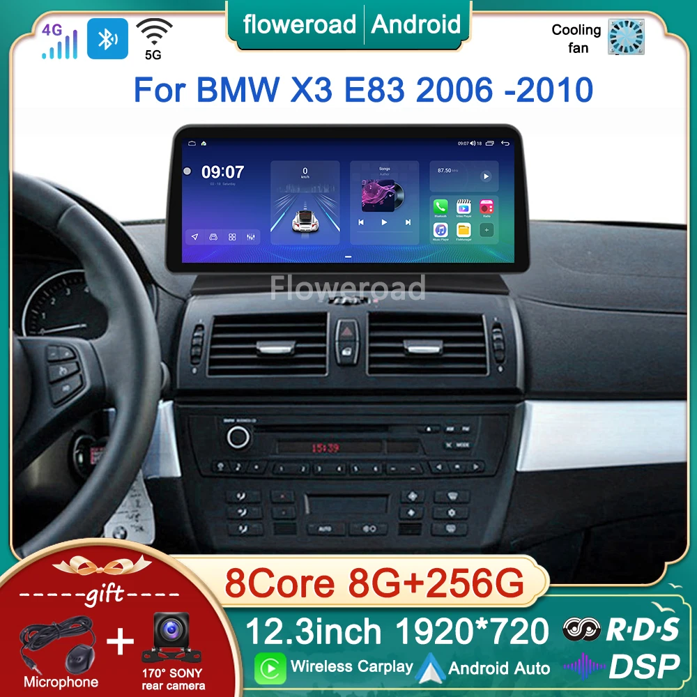 

12.3inch Car Radio Multimedia Player Stere Android For BMW X3 E83 2006 2007-2010 GPS Navigation Carplay Video All in One NO 2DIN