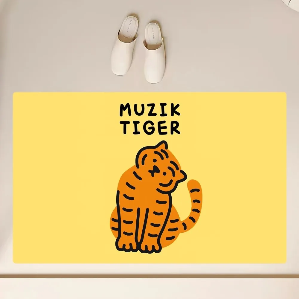 Kawaii M-MUZIK T-TIGERS Floor Mat  Anti-Slip Bathroom Kitchen Bedroom Living Room Entrance Rug Home Decor