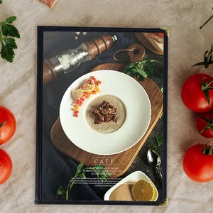2 pcs Pastes Revenue Folder Restaurant Folha loose Book Menu Kitchen Covers Capes Personal Planner PVC 8 Main Sales Menu Menu - №4