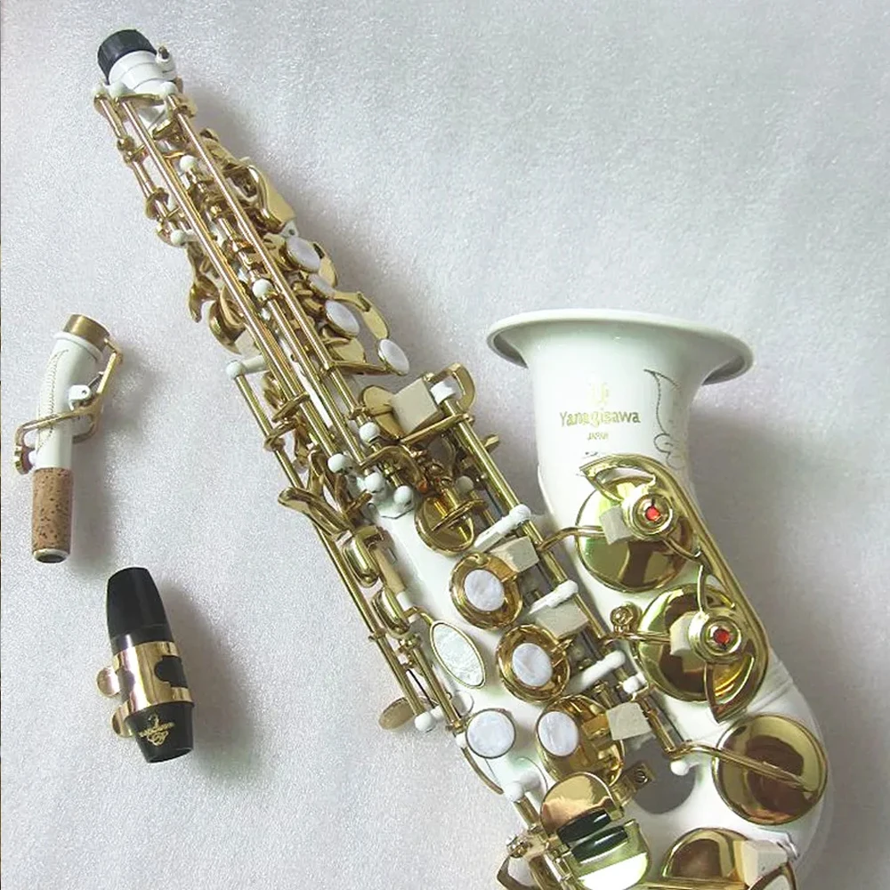 

New Curved Soprano Saxophone S-991 White Sax Musical instrument professional performance With Case accessories