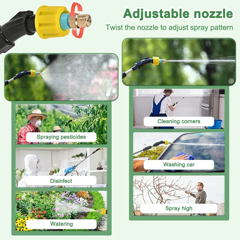 Electric Plant Sprayer with 3 Nozzles Telescopic Wand Watering Garden Plant Mister Sprayer Yard Lawn Weeds Plants Irrigation