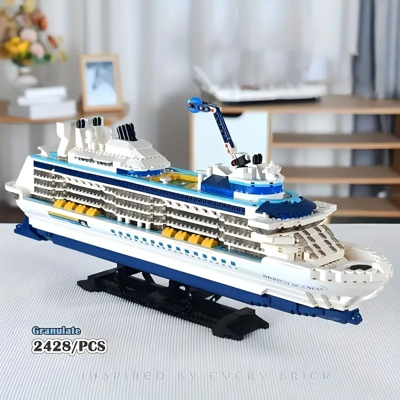 2428pcs Luxury Cruise Model Wooden Ship Model Set for Ocean Cruise Trip Desktop decoration Mother's Day gifts and birthday gifts