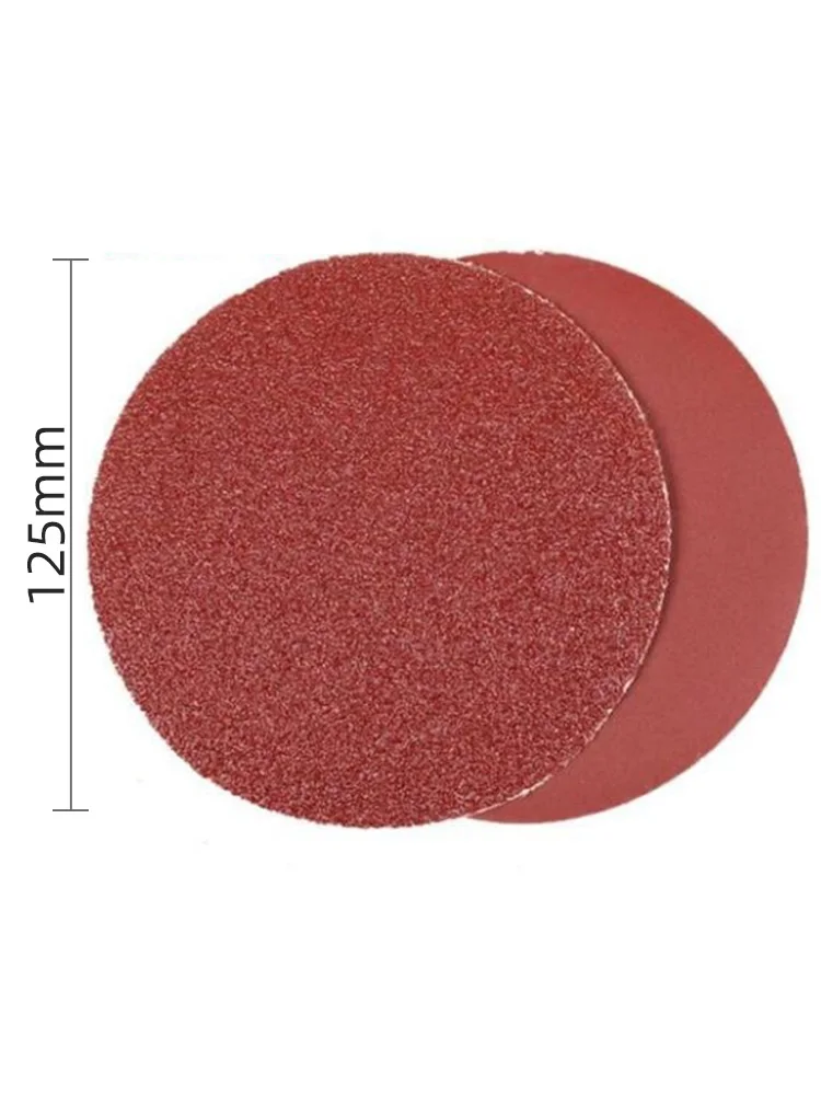 Five Inch Non Perforated Red Sand Car Polishing, Circular Flocking, Self-Adhesive Car Putty Polishing