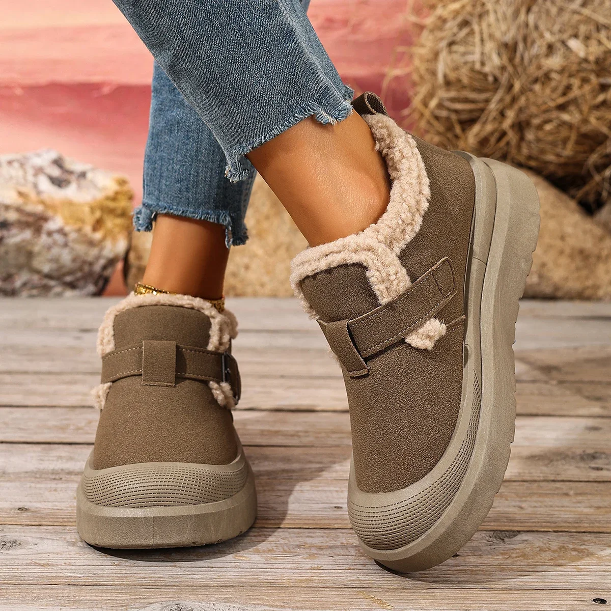 2025 invierno nuevos zapatos casuales de algodón para mujer parte inferior gruesa antideslizante duradero cálido polar envío gratis zapatos de mujer