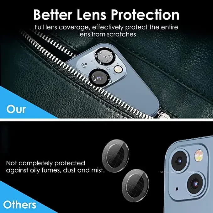 3Pcs Full Cover Camera Lens Protector For iPhone 15 14 13 12 11 Pro Max Camera Tempered Glass For iPhone 12 13 Mini 14 15 Plus