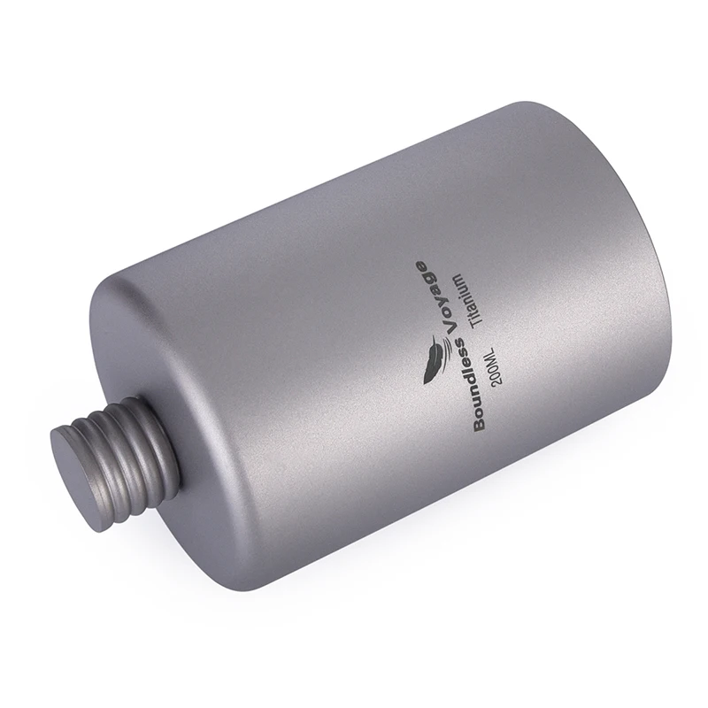 Boundless Voyage 200ml Titanium Hip Flasks 125ml Sake Cup Tea Drinkware Portable Outdoor Camping Wine Flask Suit Whisky Bottle image 4