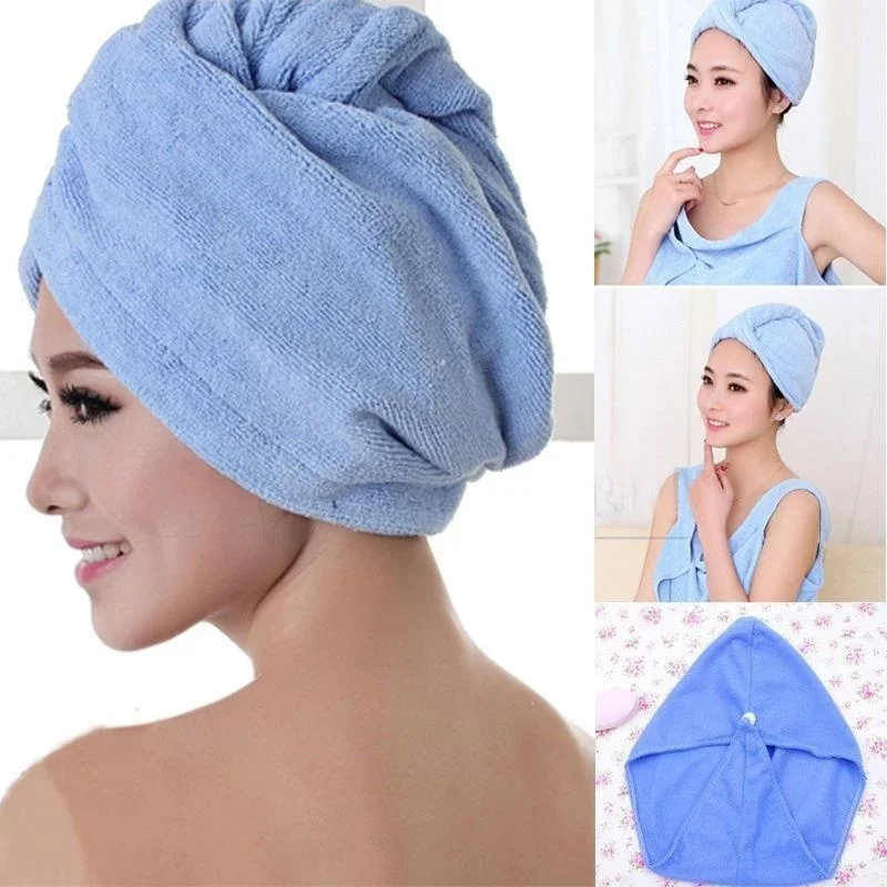 JJYY Super Absorbent Microfiber Coral Velvet Hair Drying Towel Quick Dry Hair Turban for Girl Women Curly Thick