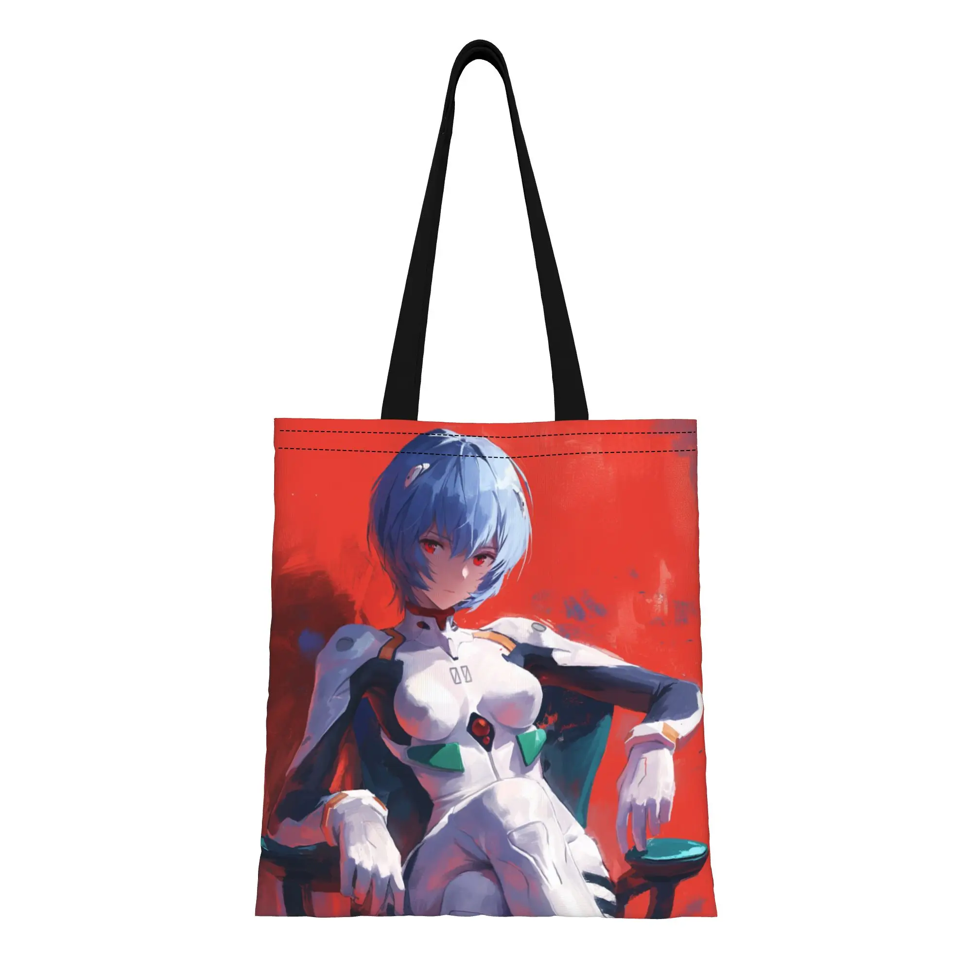 Zurück zur Schulsaison Rei Ayanami (1) EVA Canvas-Tragetasche, perfekt zum Einkaufen. Damenhandtaschen mit Tragegriff
