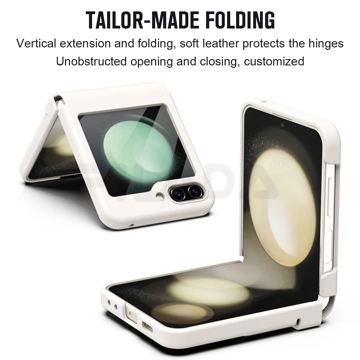 For Samsung Galaxy Z Flip 5 4 3 Case Luxury Skin Friendly Matte Leather Hinge Protect Folding Shockproof Hard Cover Accessories