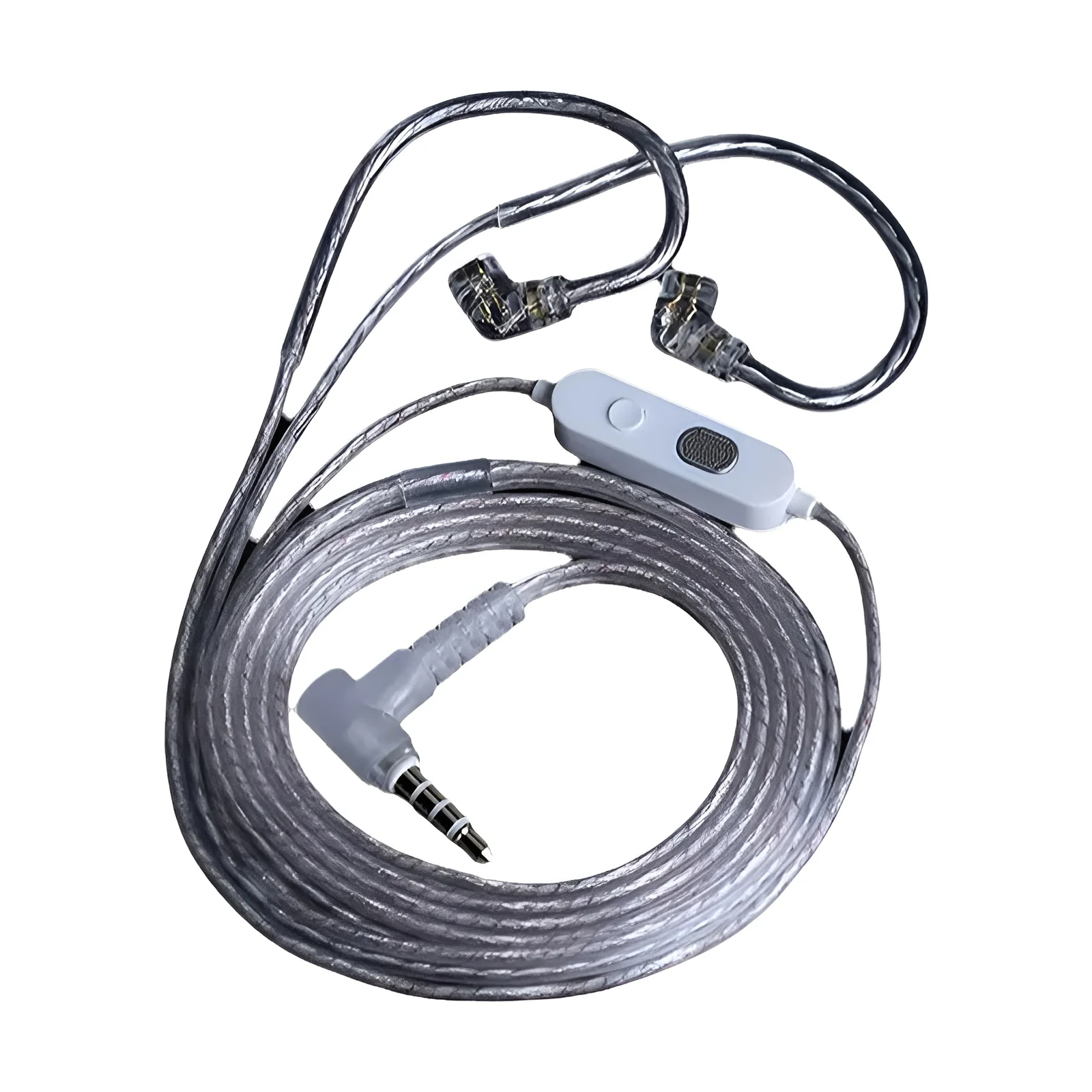 KZ-M2 Cabo de atualização banhado a prata com microfone duplo tipo C/3,5 mm para EDX Pro X AS16 Pro PRX Zenith