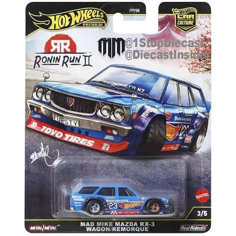 Originale 2025 Hot Wheels Modello di Auto RONIN RUN 2 Serie 1/64 Nissan Honda Civic Mazda Rx3 Collezione Modello In Lega Ornamento Regali