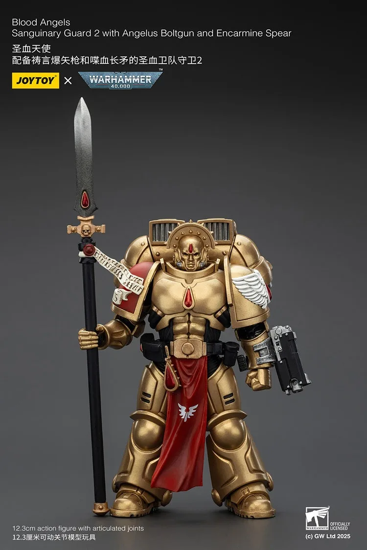 

JOYTOY Warhammer 40K Blood Angels Sanguinary Guard 2 With Angelus Boltgun And Encarmine Spear Action Figures Doll Collection