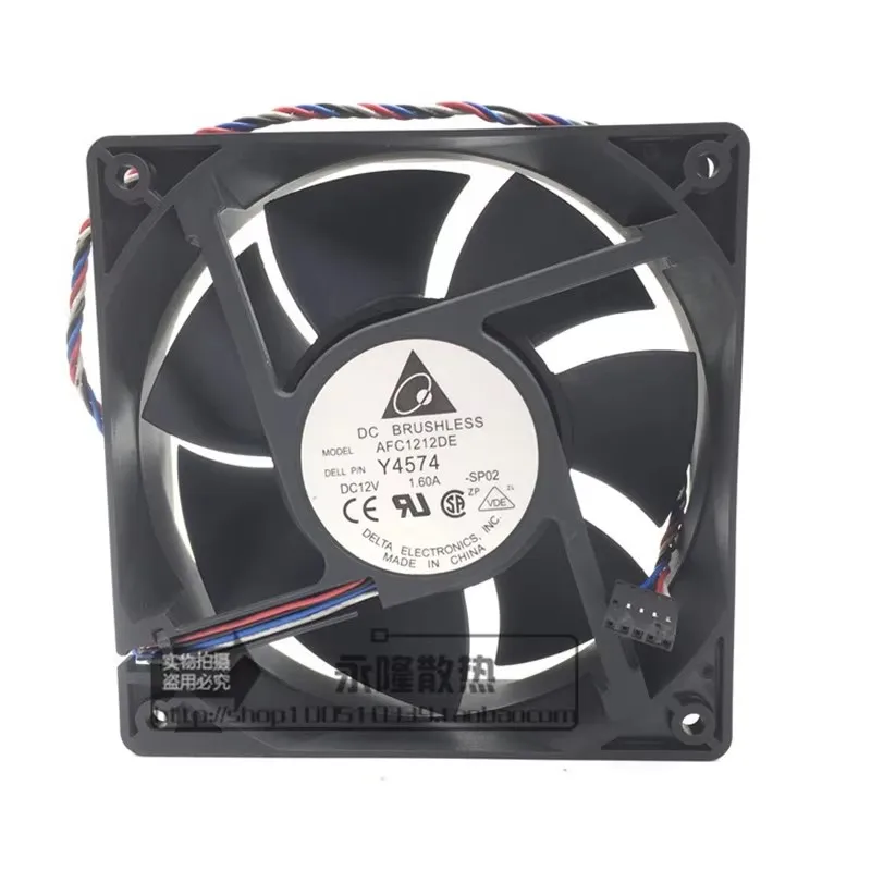 Original factory AFC1212DE 120 * 120 * 38MM 12V 1.60A 12CM high air volume temperature controlled PWM CPU chassis cooling fan