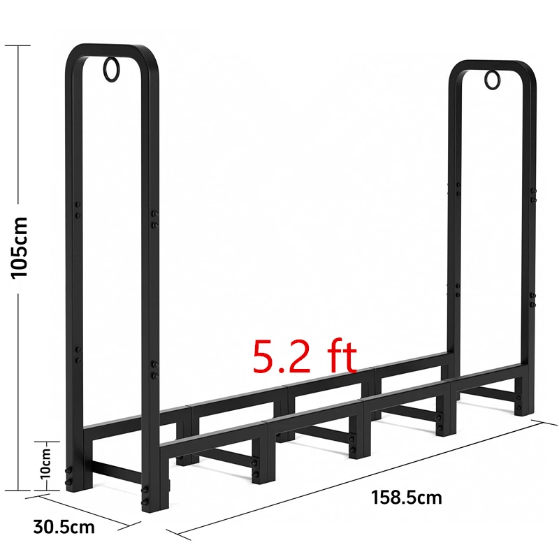 Adjustable Heavy Duty Wood Rack Fire Log Stacker Stand & Storage Holder For Fireplace