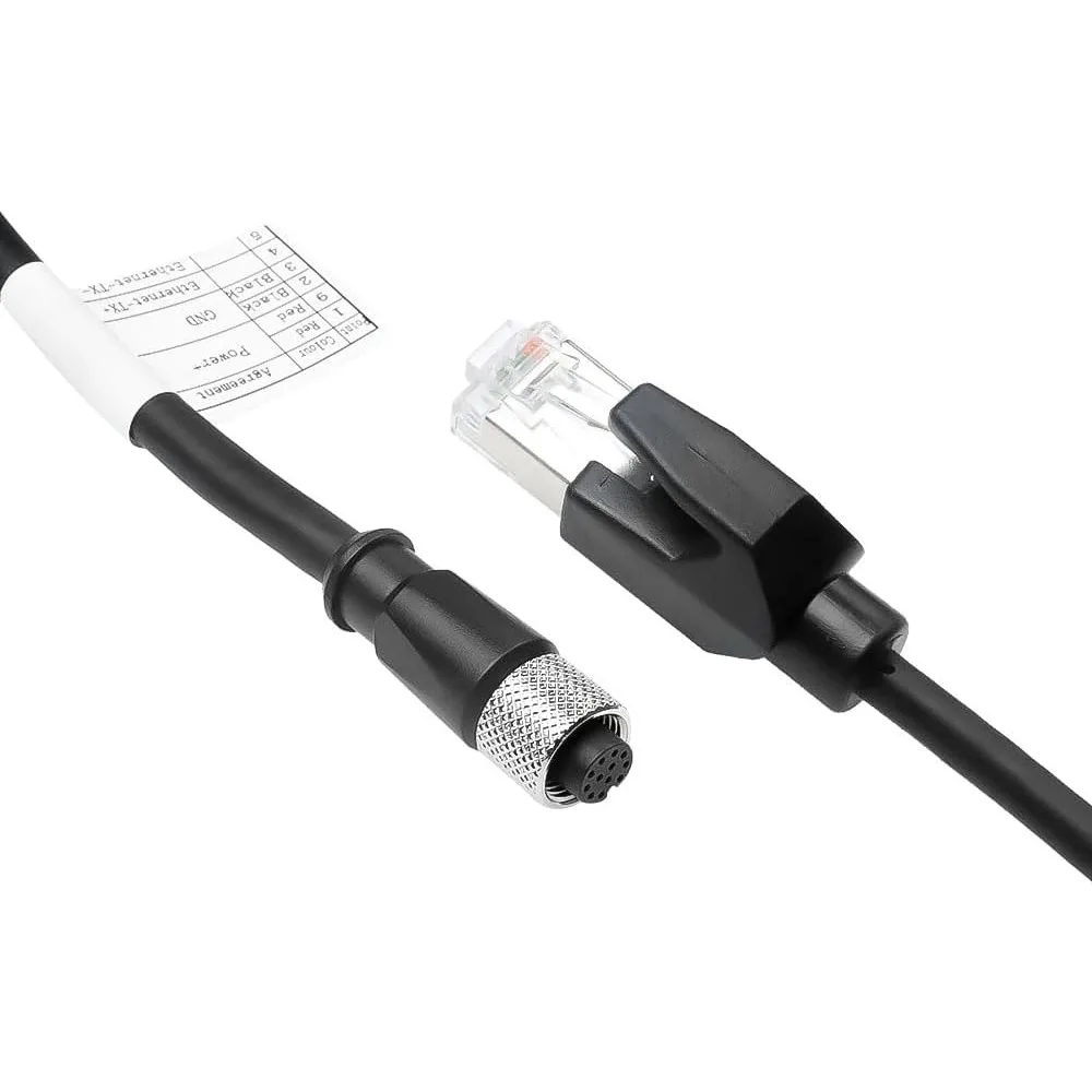 Alvin's Cables M12 12 Pin Power Functional Ethernet Cable for DJI Livox HAP(TX) Mid-70 Mid-360 LiDAR Sensor, M12 Aviation 12 Pin