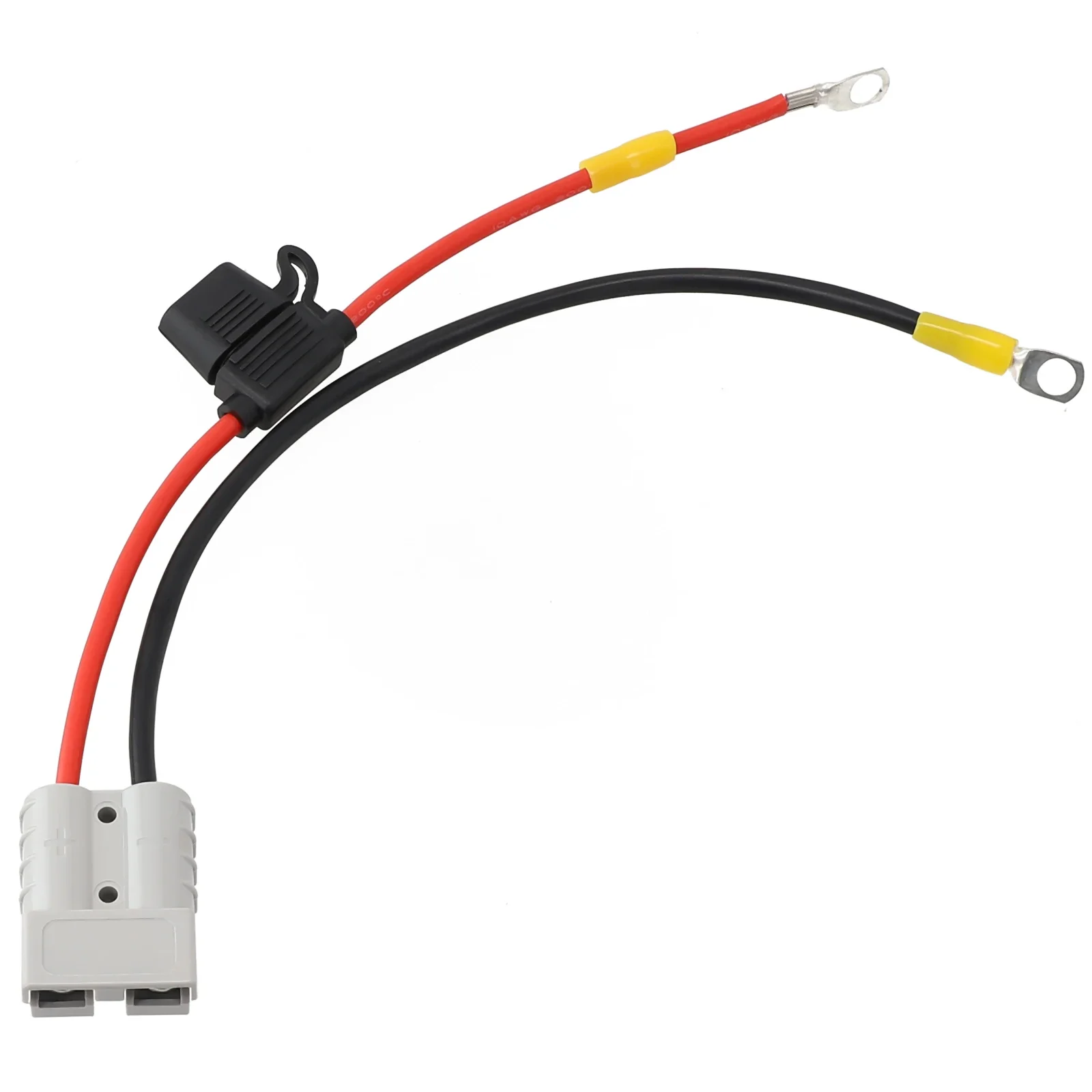 M8 Lug Terminal Battery Charging Connector Cable Kit 10AWG 50Amp Extension Cord with Waterproof Seal for Power Distribution