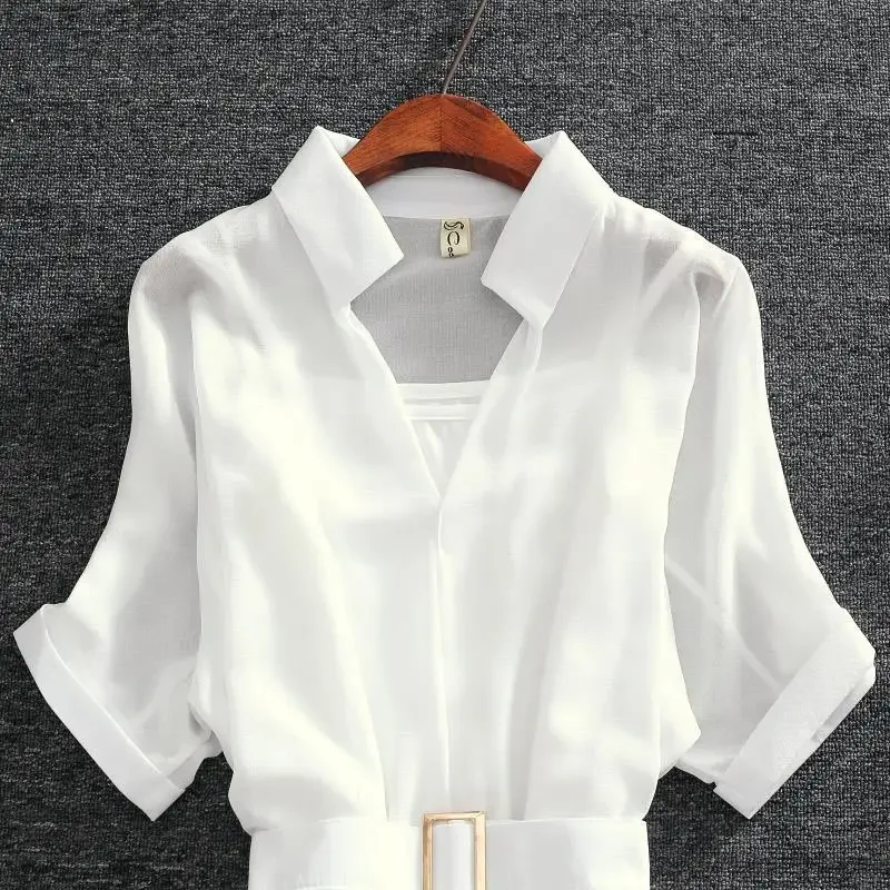 2025 พรหมโปร่งใสสีขาวElegantผู้หญิงฤดูร้อน 2 ชิ้นชุดชีฟองหลวมTulleชุดราตรีสําหรับสตรี