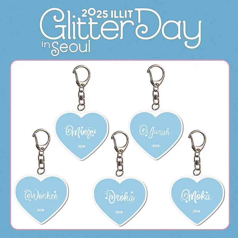 

ILLITS Cute Cartoon Anime Acrylic Keychain Double Sided Printed Bag Hanging Fashion Decorative Ornament Fan Merchandise Gift