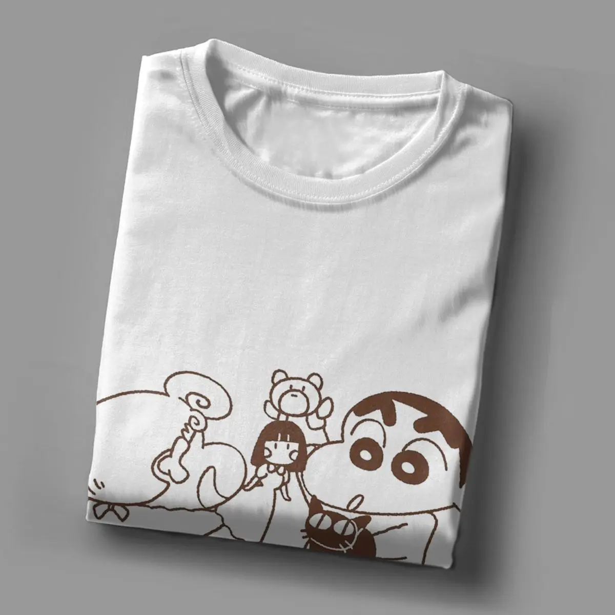 Camiseta de algodón Crayon Shin-chans para mujer, muñeca juega con Himawari, camisetas informales estéticas, camiseta con cuello redondo, ropa de gran tamaño