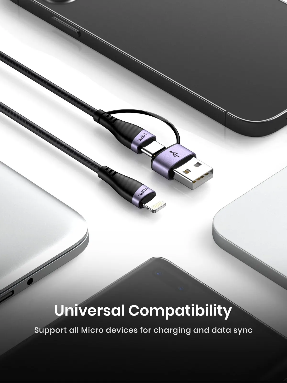 TOPK USB C To Lightning Cable 20W PD Type C Fast Charging USB Cable For iPhone 14 13 12 11 XS Pro Max iPad Macbook Data Cord