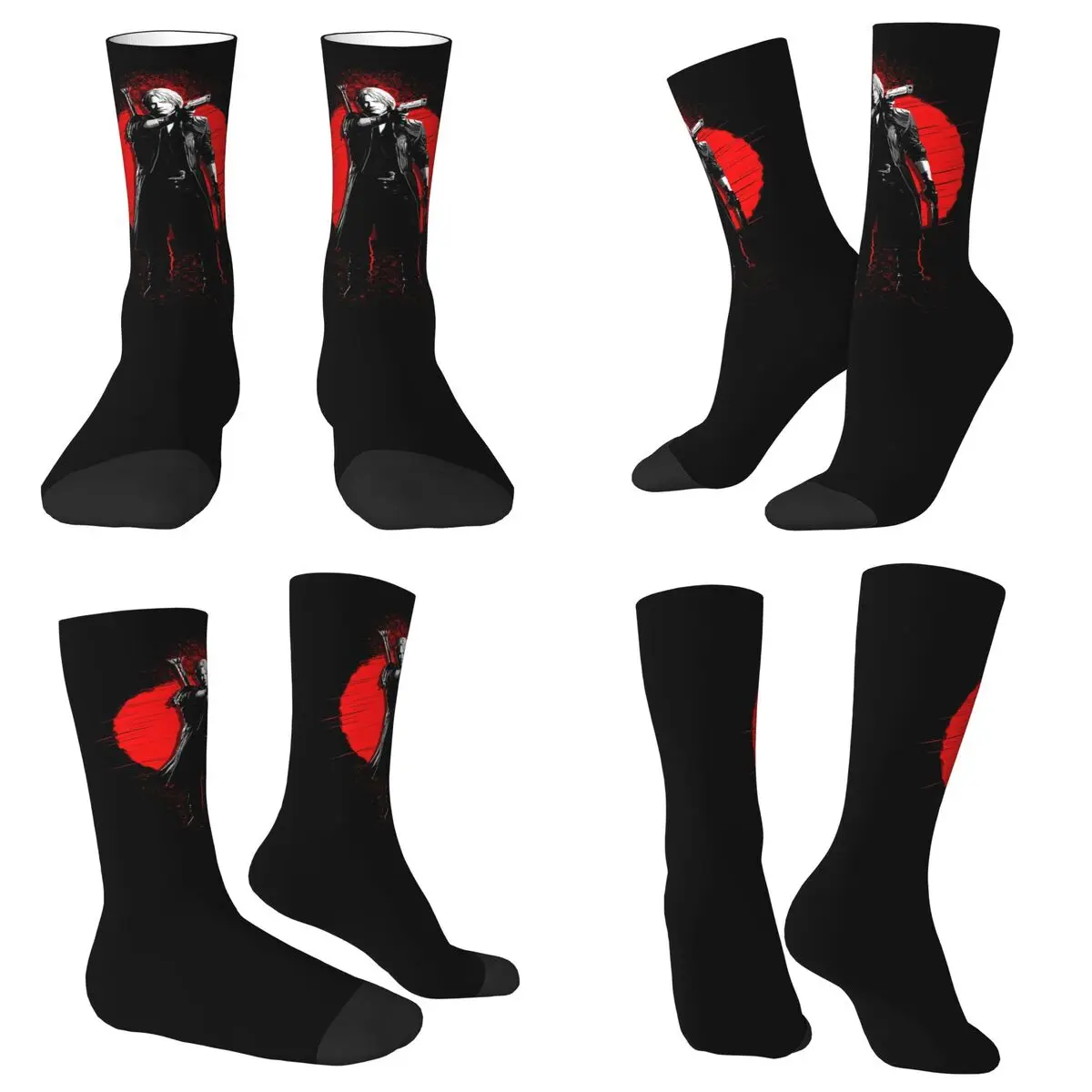 

Dante - Devil May Cry Socks Harajuku Sweat Absorbing Stockings All Season Long Socks Accessories for Man's Woman's Gifts