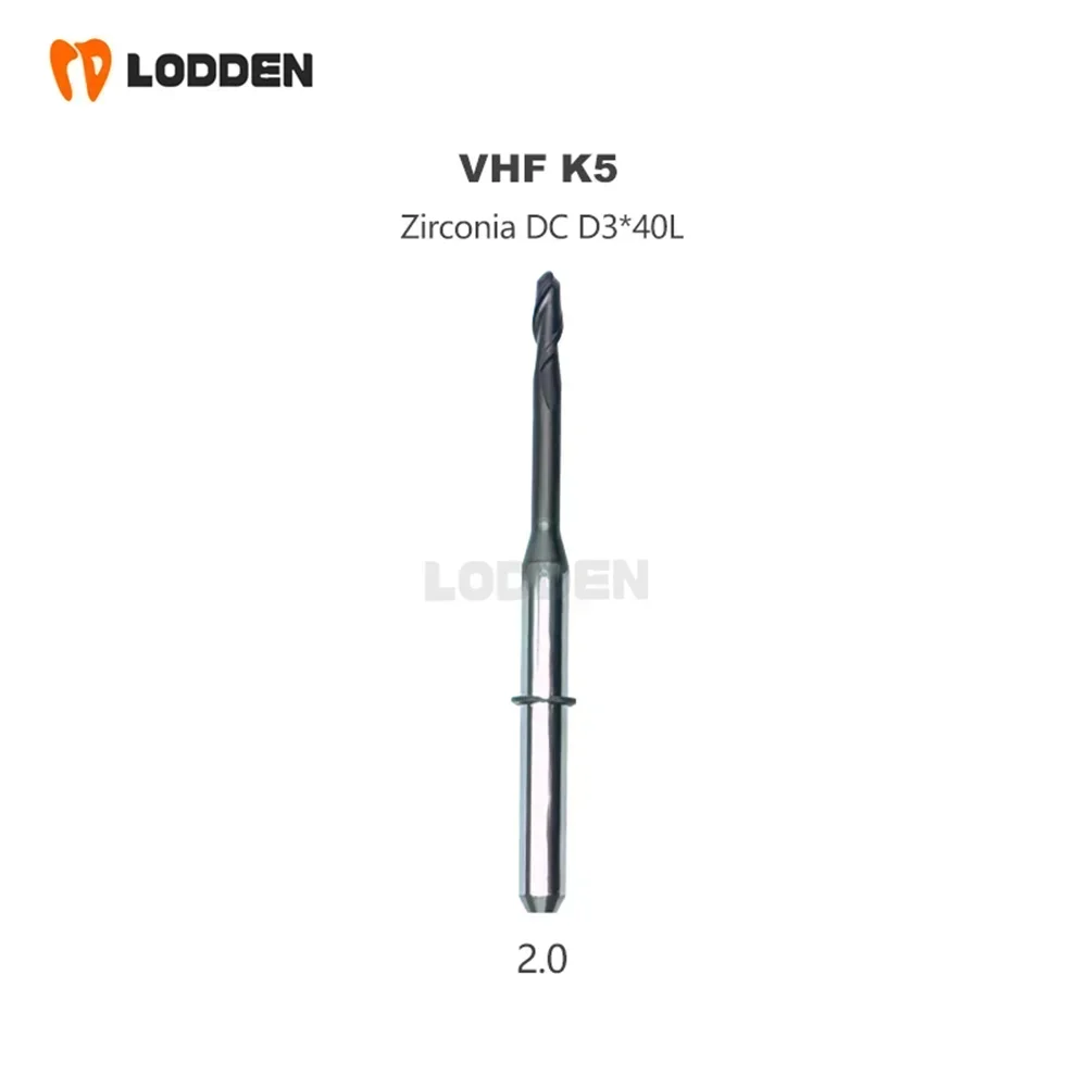 VHF K5/E5 DLC/DC/DCG Zirconia Milling Burs D3 Coating 40MM Length 0.3/0.6/1.0/2.0MM Dental Milling Cutter CAD CAM