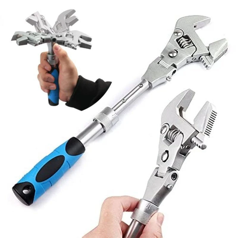 Multifunction Open End Wrench 10 Inch Adjustable Professional Ratchet Wrench 180 Degree Folding Spanner Household Hand Tools